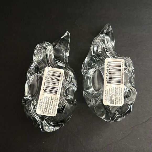 Set of Two New Indiana Glass Co Crystal Polar Bear Votive Tea Light Holders - Picture 7 of 11